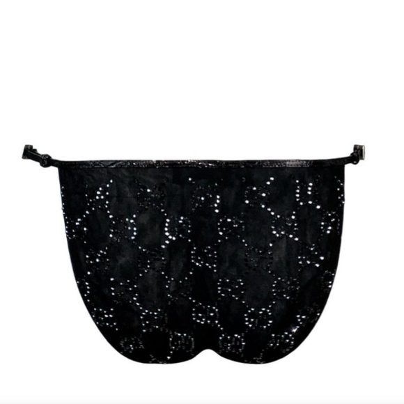 Gucci Vintage 1998 Crystal And Leather and Leather Bikini Bottom Only Sz 40 - Picture 4 of 6